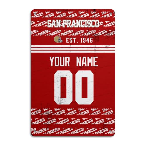Image of San Francisco Metal Sign for Outside Custom Name and Number Gifts