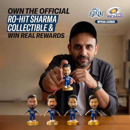 Image of Action Figure, IPL Edition 360 Rotatable Head, Cricket Player for Fans & Collectors (3 Inch Rohit Sharma)