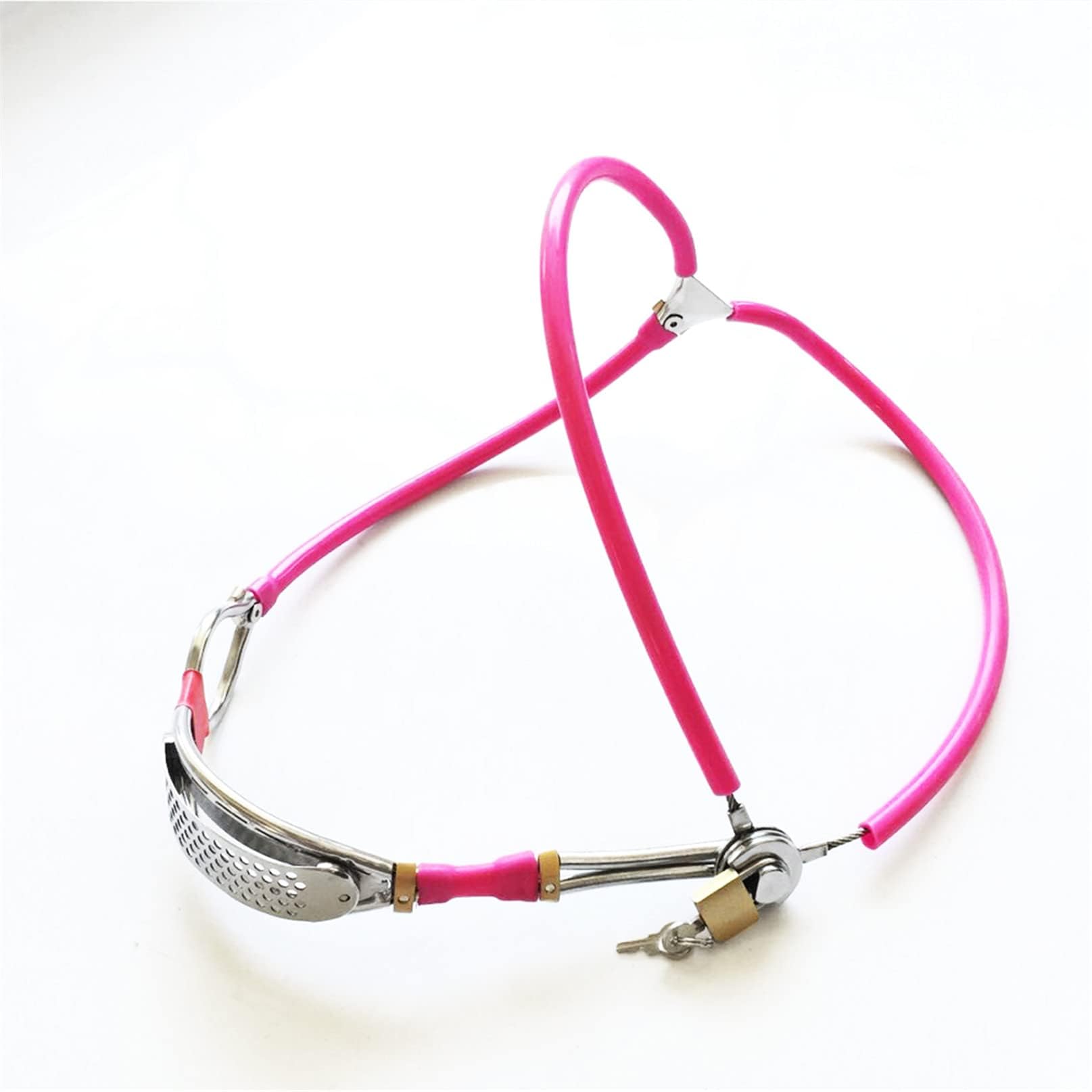 SHKFNSNCCC Ceinture de chasteté en Y for femme, culotte invisible, en acier inoxydable, avec verrou de chasteté(Pinkrosa,Taille70~80cm)