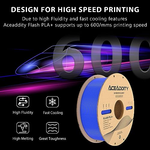 pla filament 175mm flash pla high speed 3d printer filament dimensional accuracy - 002mm 1kg22lbs cardboard spool 3d printing filament fits for most fdm 3d printers 1kg blue