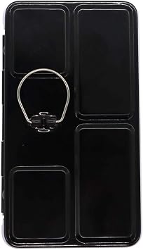 Aliotech Travel Artist Empty Watercolor Tins Box Palette Paint Case,Small Colorful Tin with 12 Pcs Half Pans Black