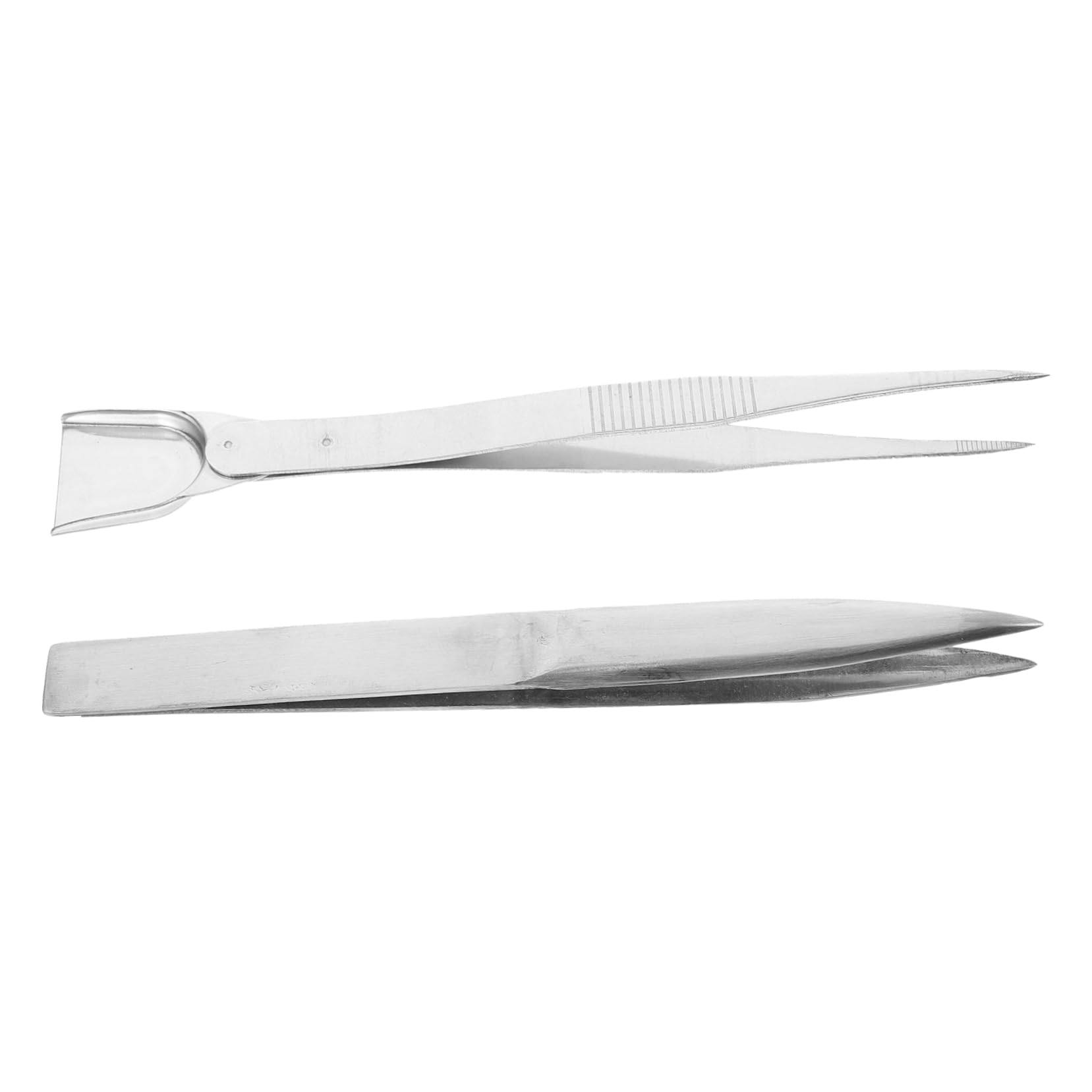 SHINEOFI 5 Set Pinzette Con Spatola Presa Pinzetta Strumenti Di Gioielleria Pinzette Di Precisione Bene Preciso Pinzette Multifunzionali Pinzette in Acciaio Inossidabile Argento 2 Pezzi*5
