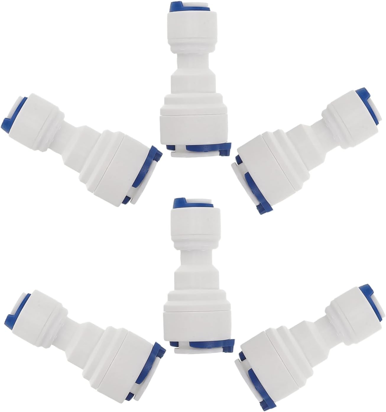 6pcs Push to Connect Water Tube Fittings to Reusable Plastic Adapters for Water Purifier Filter Systems Easy Installation Secure Leakproof Design Durable and Compatible with