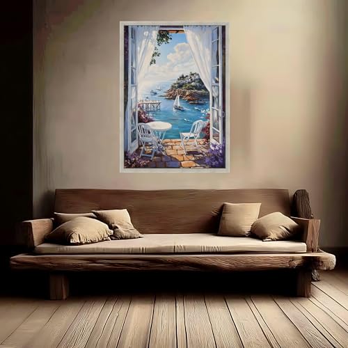 Paysage côtier en tableau moderne et grand format pour salon chic - 2