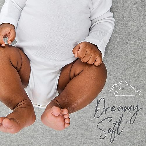 Image of HonestBaby Unisex-Baby Fitted Mini Crib Sheets Set Standard Mattress, 100% Organic Cotton Baby Boys, Girls, Neutral, 2 Pack - Bright White, One Size