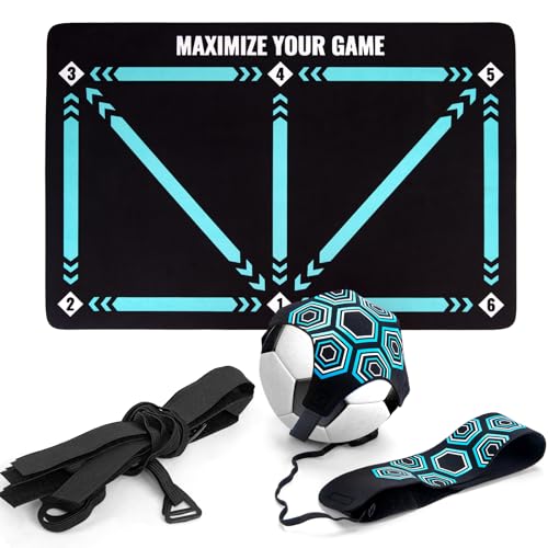 Soccer Training Mat, Football Footstep Training Mat, Soccer Practice Mat for All Levels, Non-Slip Silent Equipment, Ball Mastery, Agility Drills and Soccer Practice