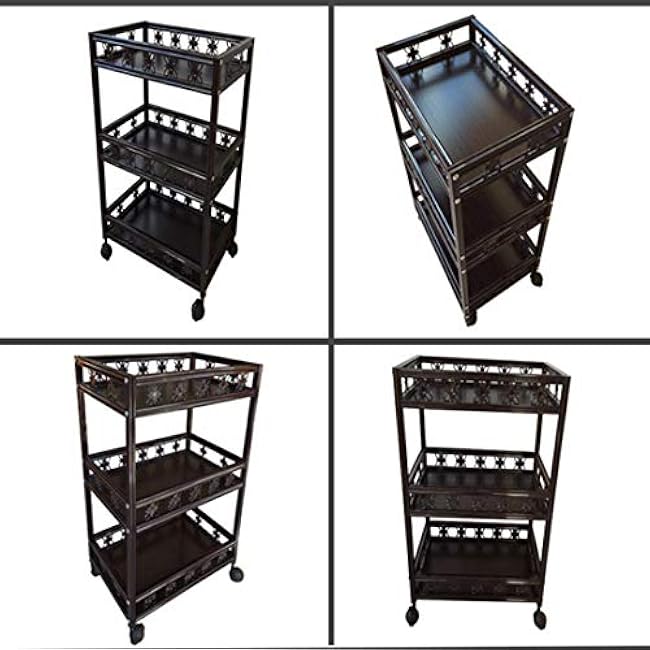 Serving Trolley,Kitchen Trolley Bar Trolley Bar Trolley Storage Trolley Storage Trolley,3-Tier Utility Trolley/Service Trolley-JDV4z6wv