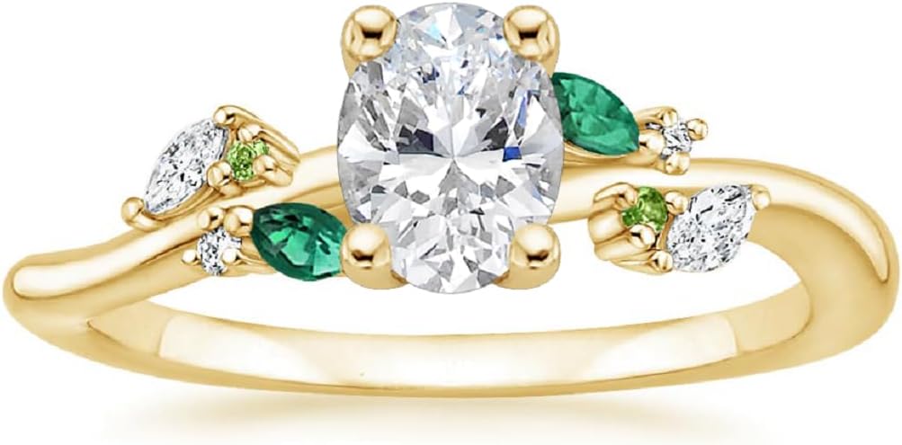 1.5 CT Oval Cut Moissanite Engagement Ring Set For Women Wedding Bridal Ring Set Antique Alternating Solitaire 925 Silver 10K 14K 18K Solid Gold Anniversary Promise Gifts for Her