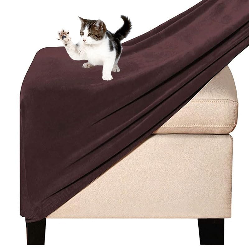 Jacquard Velvet Ottoman Covers - Slipcover for Footstool, Pouffe, Foot Stool - Square, Rectangle, Round - Small, Large - Stretch - Color: @98, Size: Sq — image 1