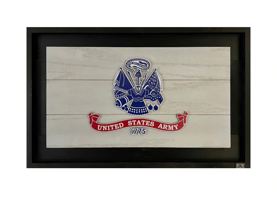 Flags of Valor U.S.Army Wooden Wall Decor, 29.5"W x 18.5"T, 3-D Framed Wall Art Made in USA by Veterans, Ready to Hang US Flag for Military Flag, Government Flag, Military Gift, US Army