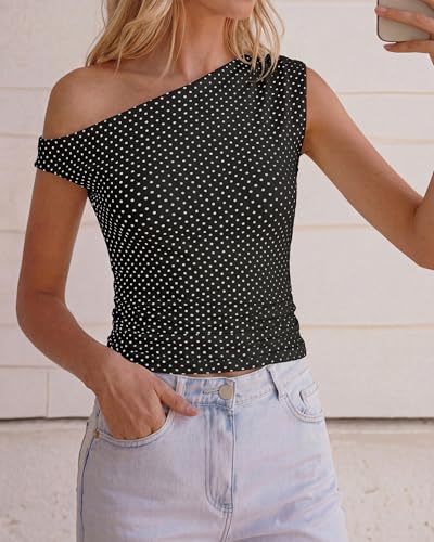 Image of NOLLSOM Spring Tops for Women Trendy Off The Shoulder Top Going Out T Shirts Casual Floral Blouses Summer Outfits 2026