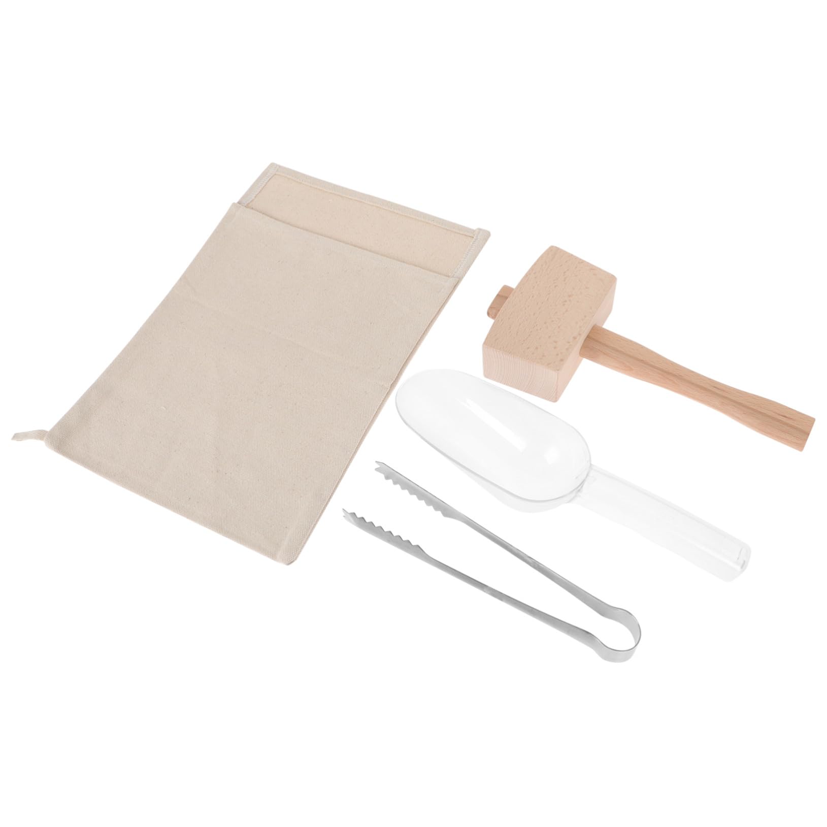 Maillet à glace en bois et sac en coton pour cocktails de bar professionnels