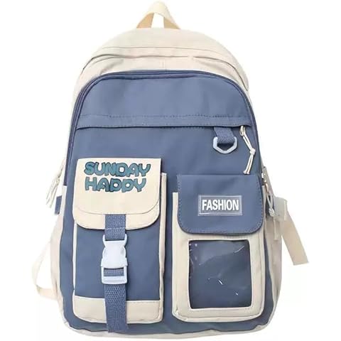 KIJISU Casual Backpack, Lightweight Aesthetic Big Capacity Backpack, Fashion Cute Travel Work Backpacks for Women Men (WHITE,11.8"x6.7"x16.9") Cover