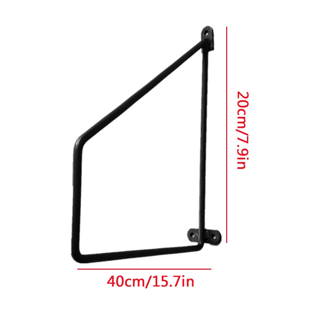 Staffe per Mensole per Pesante,Ferro Reggimensola a Triangolo,Mensole per Appendere Decorazioni per Mobili da Parete,Nere,Set di 2(40cm/15.7in)