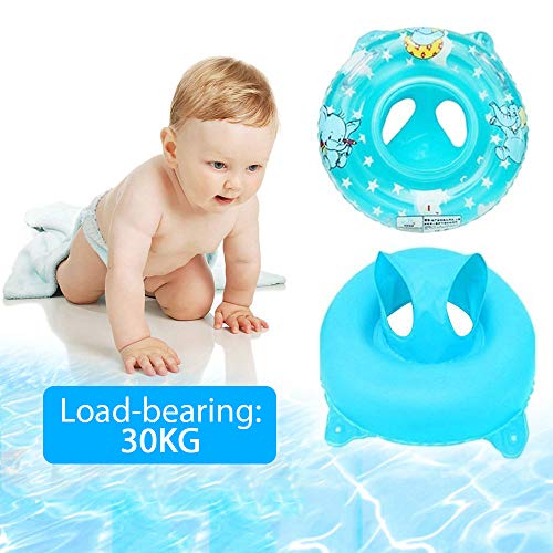 Stravel Baby Pool Float For 3-36 Month Kids With Double Handle,Infant Inflatable Swim Ring Float Tube,Bathtub Toys Swimming Pool Accessories For Baby Kids Pool,Bathtub,Outdoor (Blue Type 1) #TOP5