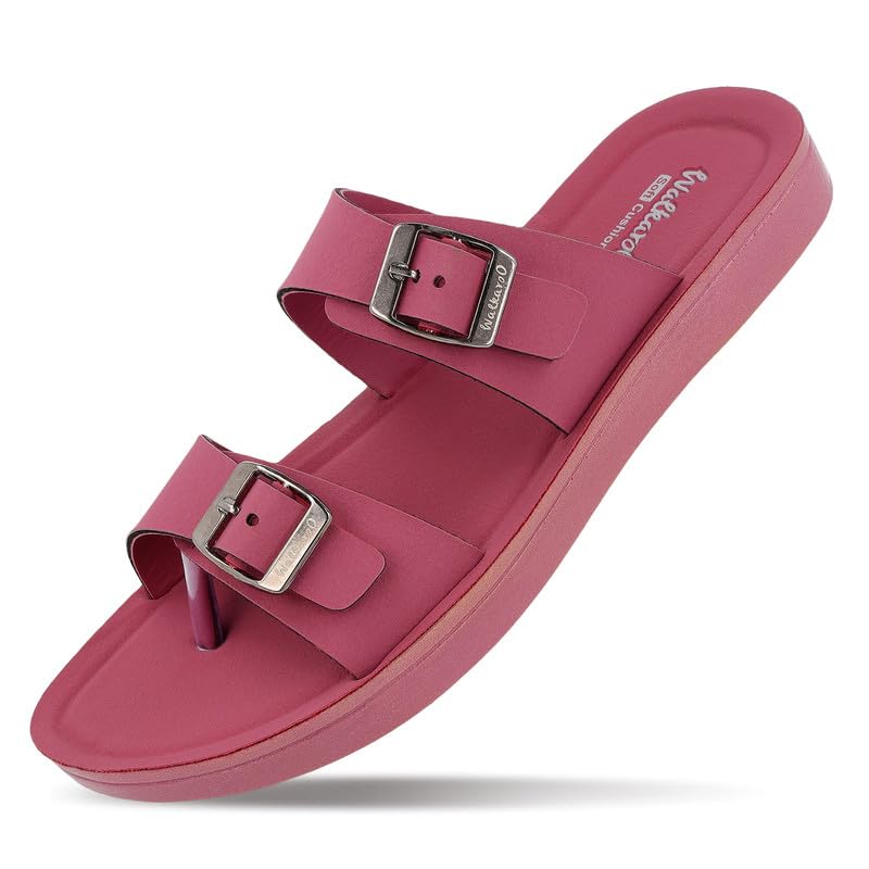 Image of WALKAROO Women's Fashion Sandals with Cushion Sole, Toe Seperator, Dual Straps with Buckles and Lightweight - WL7581