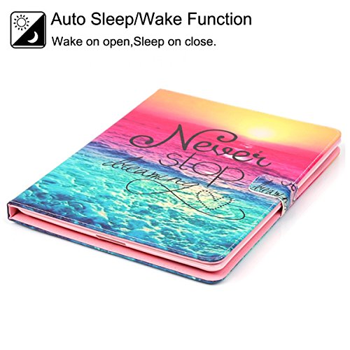 Ipad Case, Ipad 2 3 4 Case, Newshine Pu Leather Magnetic Flip Wallet Kickstand Case Cover [Auto Sleep/Wake Feature] For Apple Ipad 2/Ipad 3/Ipad 4 (Blue Sea&Sunset) #TOP1