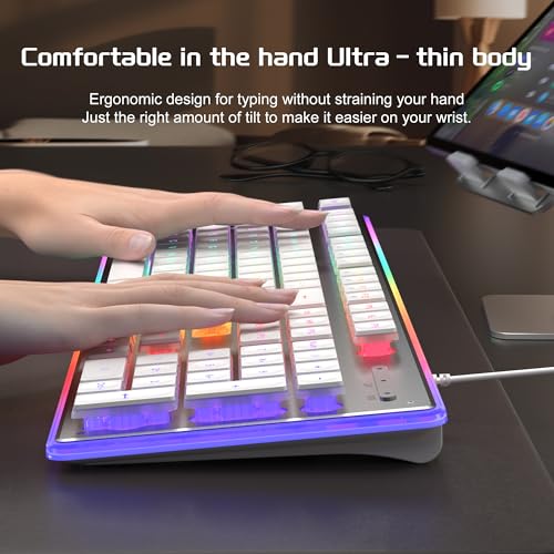 Combo de teclado y mouse para juegos retroiluminado Camiysn blanco, ideal para setups gaming 5