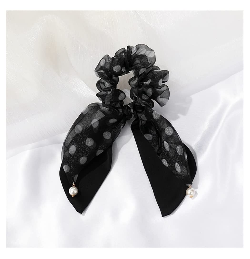 Feste Elastici Capelli Scrunchies Cravatte Per Capelli Scrunchy In Raso Di Seta, Supporto Per Cavallo Elastico Per Con Orecchie Da Coniglio Decorazione(A)