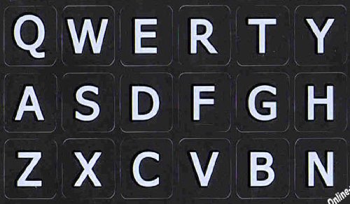 Letras adhesivas negras mayúsculas para teclado miniatura 2