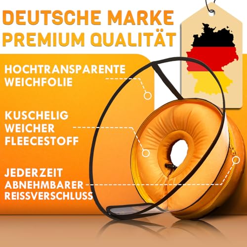 Aschpas® 2 IN 1 Aufblasbare Halskrause Hund, nur f​ür Mittel- und Großhunde Entwickelt,Trichter Leckschutz Hund nach OP, Dog Cone, Halskrause Katze, Hunde Donut [Size 6]