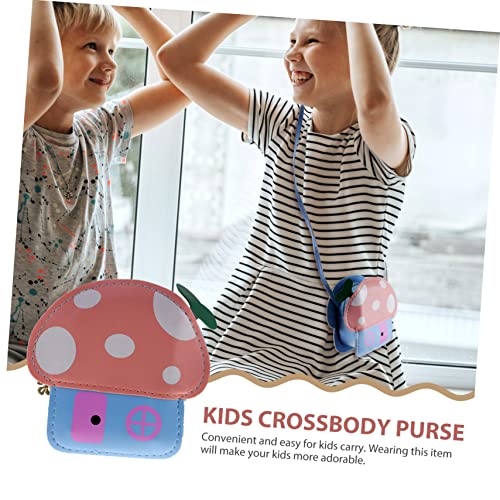 1pc Cute Boys and Girls Shoulder Bag Cartoon Mushroom Shape Coin Bag for Girls Boys Fashionable Coin Purse Random Color3