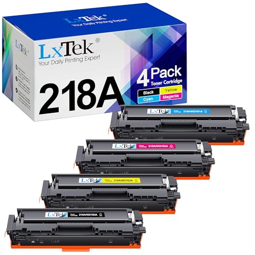 218A Toner Cartridges 4 Pack Compatible Replacement for HP 218A 218X W2180A for HP Color Laserjet Pro MFP 3301fdw 3201dw 3301cdw 3301sdw Printer Ink (Black Cyan Yellow Magenta， NO CHIP)