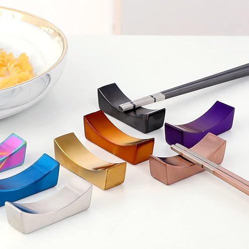 Miniatura 7 de Meisha - Juego de 4 cuencos de fideos Ramen (16 piezas) de acero inoxidable estilo japonés cuencos y cucharas con palillos y soportes para palillos