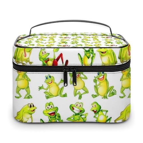 メイクボックス コスメ収納 大容量 面白い カエル かわいい 動物 蛙 化粧ポーチ 化粧品入れ メイク収納ケース 軽量 持ち運び アクセサリー 小物入れ おしゃれ 旅行 出張用 プレゼント