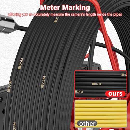 SYOWNFS Cámara de Alcantarillado 100ft/30m con Pantalla IPS Impermeable de 7" para Inspección de Tuberías DVR Grabadora miniatura 4