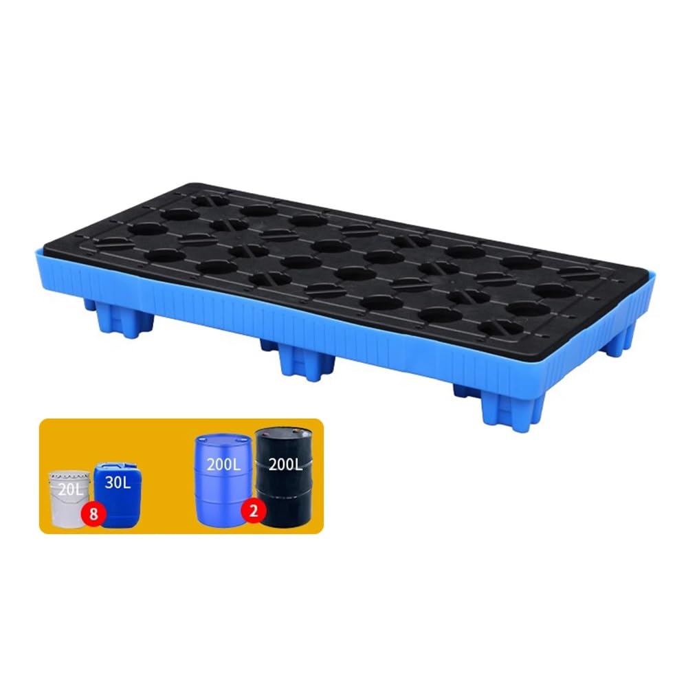 GYEQXKT Modular Spill Containment Platforms with Grating, Anti Slip Leakproof Pallets Plastic Spill Containment Tray(122 * 62 * 17cm)