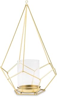 WEDDINGSTAR Tall Gold Geometric Candle Or Flower Centerpiece Set of 2