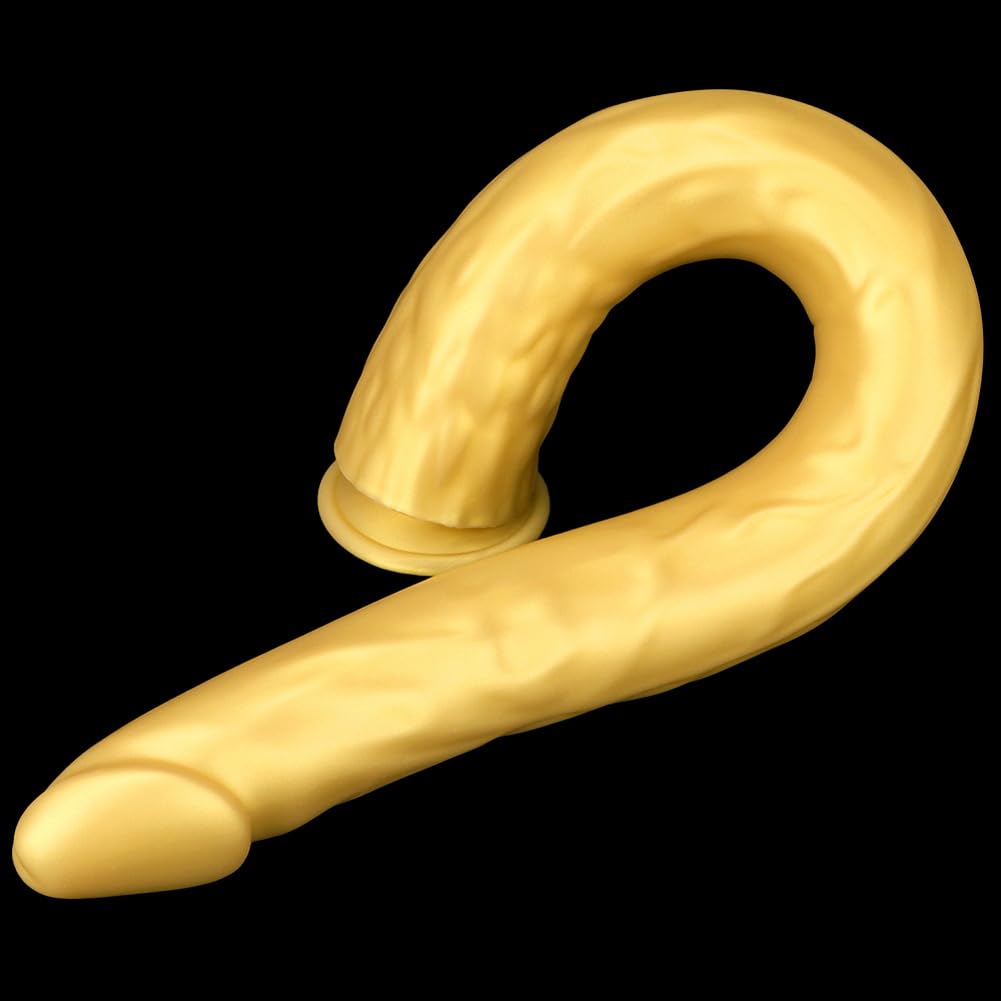Realistischer Lange Riesen Dildo Silikon Analdildo mit Saugnapf Soft Penis Dildo für Prostata Massage G-Punkt Stimulation Erwachsenen Sexspielzeug für Männer Frauen Masturbation (S)