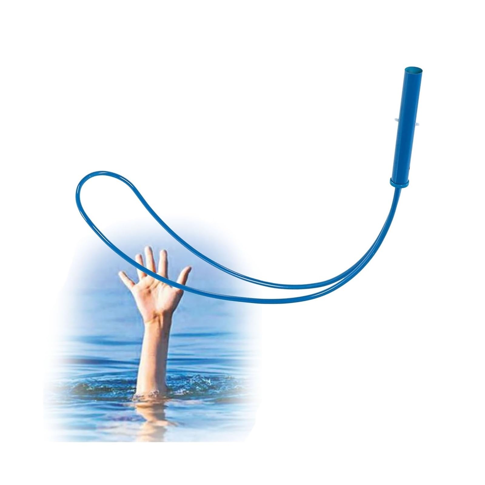 Perche télescopique de piscine en aluminium avec crochet de sécurité de 5m