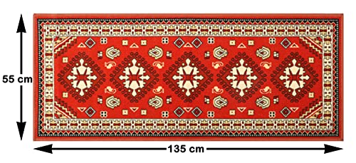 Image of THE HOME TALK Modern Polyester Area Rugs |Carpets for Living Room, Kitchen, Kid's Room, Bedroom |Microfiber Polyester Rugs |Shaggy Floor Carpet |Anti Skid Store(Dusty Red, 55x135 Cm)