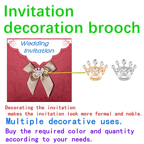 12/24/48 pcs Small metal crown brooch pins for women fashion men suit jacket clothing Gold silver Diamond wedding party Pageant Decorative Invitation brooches pin holiday gift bulk4