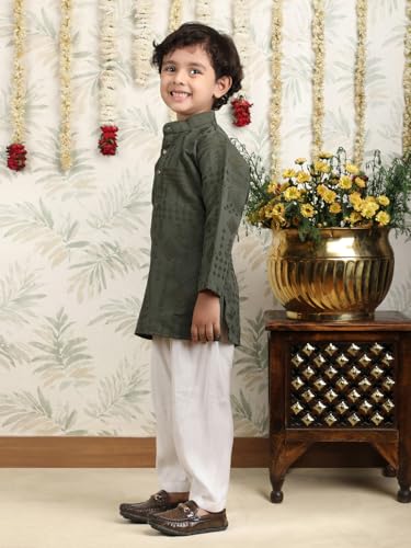 Image of POLKA TOTS Boys Cotton Pathani Set | Premium Pathani Kurta & Pyjama Set for Boys | Kurta Pajama for Kids Boy | Pathani Suit for Kids, Baby Boys & Toddlers | Ethnic Wear for Boy