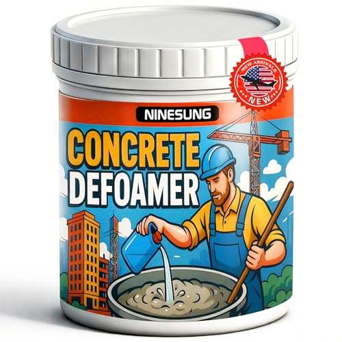 NINESUNG Defoamer for Concrete, 1 lb (500 mL) Bottle - Anti-Foaming Agent for Cement Mix, Mortar, Grout & Stucco - Reduces Air Bubbles & Increases Strength (Clear, 1 Pound)