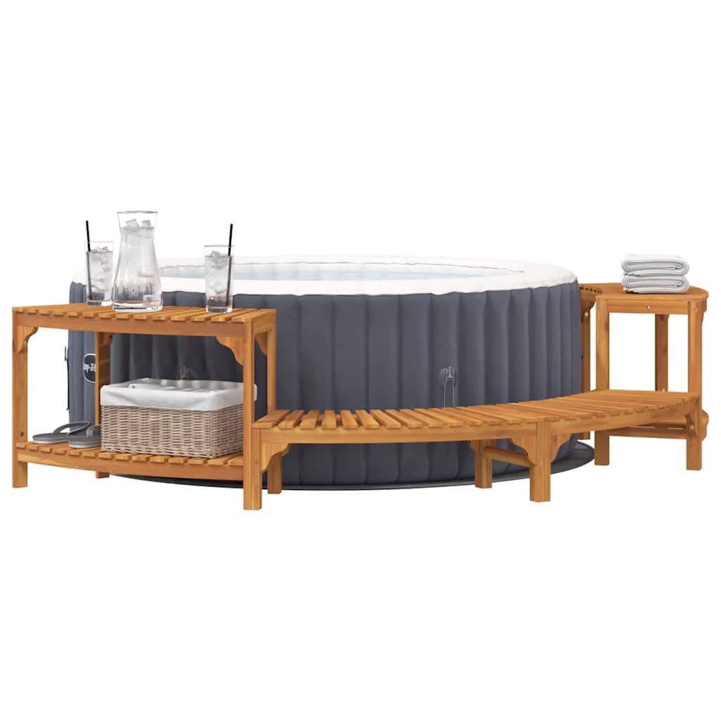 Hommdiy Runde Outdoor Hot Tub Surround Braun 272 x 120 x 55.5 cm