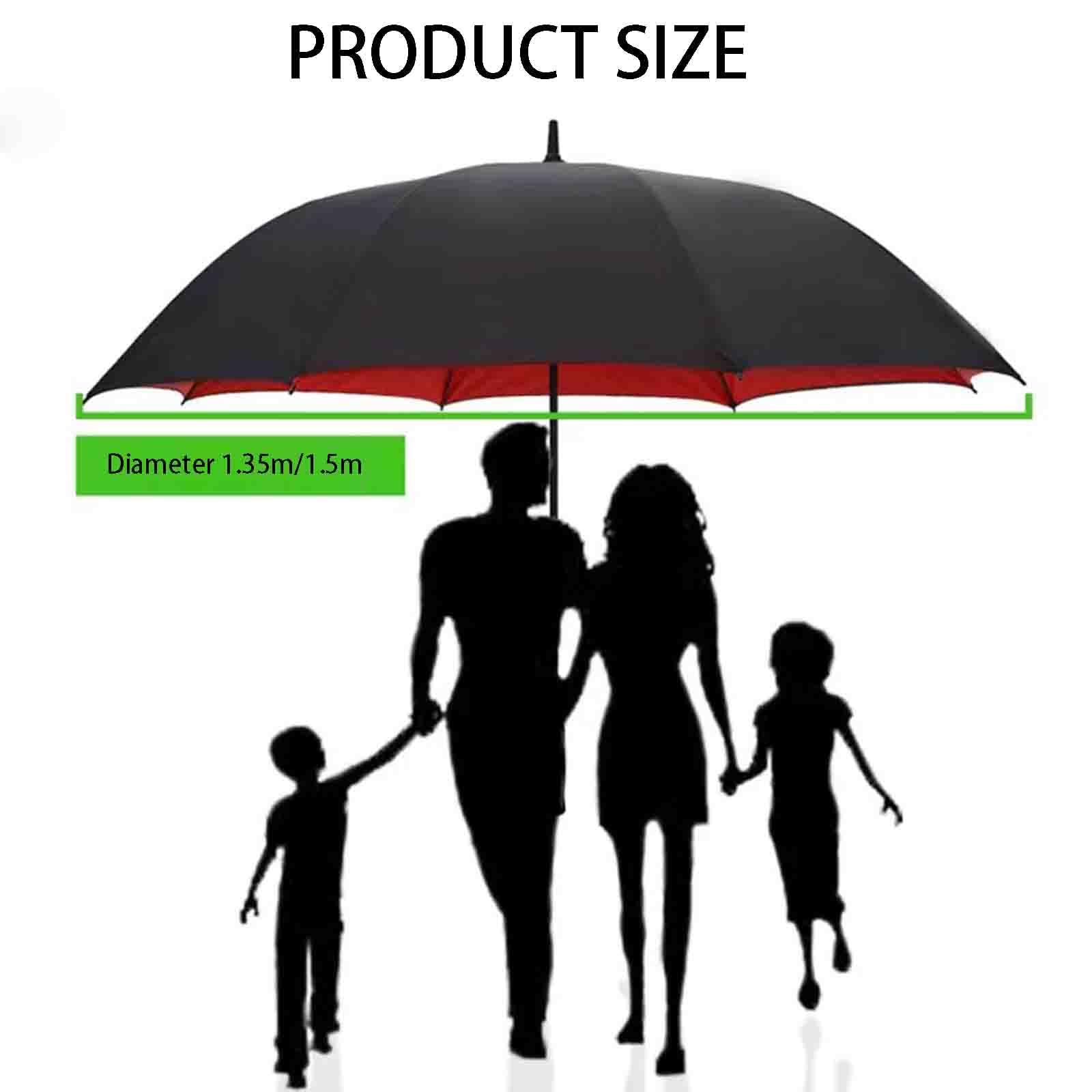 Parasol golfowy, automatyczny otwarty parasol golfowy duży ponadgabarytowy podwójny baldachim wentylowane wiatroszczelne wodoodporne parasole w sztyfcie (Red 53 inch)
