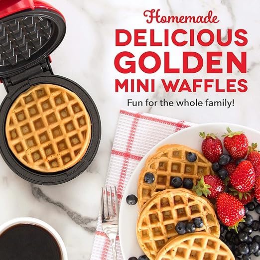 3 In 1 Waffle Iron Home Appliances Kitchen Easy To Clean, 4 Inch, Perfect For Breakfast Waffle Maker, Electric Waffle, Mini Waffles Maker Machine For Home- (350 Watts) (color red) 2 51AC1bPHtjL