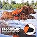 Non-stop dogwear Protector Life Jacket, Innovative Dog Life Jacket, Breathable Dog Swimming Vest with Ergonomic Design for Full Freedom of Movement, Black/Orange, Size 5