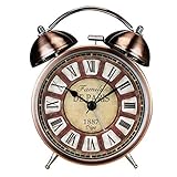 Despertadores Silencioso Europea Retro Despertador Dormitorio de Noche Decoración Momento Muy Ruidoso sueño silencioso Decoración del Hogar (Color : B)