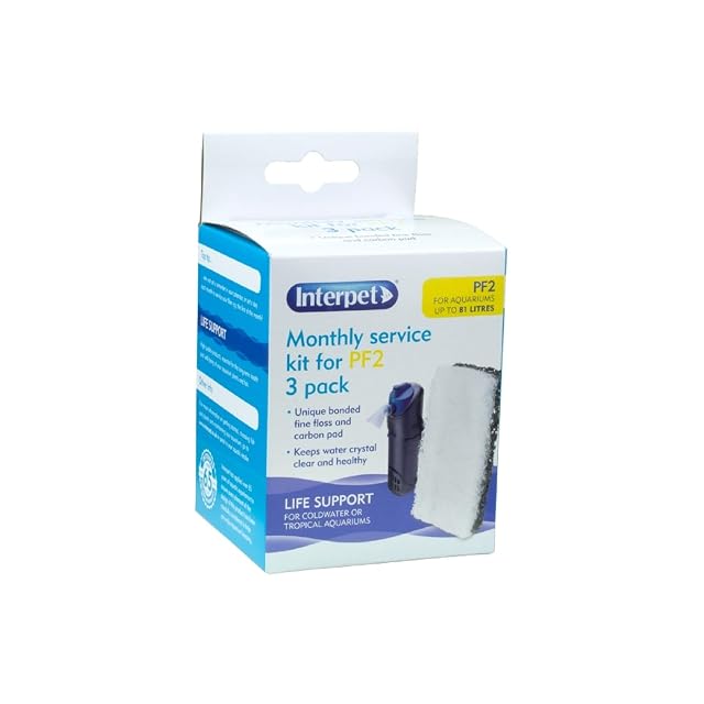 Interpet Kit de Servicio mensual para Filtro de energía de Acuario PF2