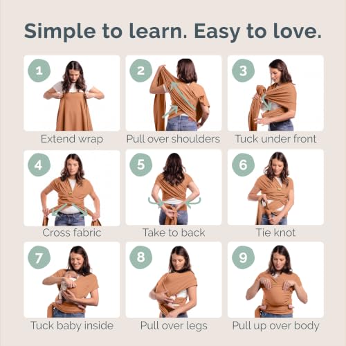 Image of Boba Baby Wrap Carrier - Original Baby Sling Carrier for Newborns (7-35 lbs), Soft, Secure, Hands-Free & Ergonomic, Ideal for Comfortable Bonding, New Parents (Organic Fox)