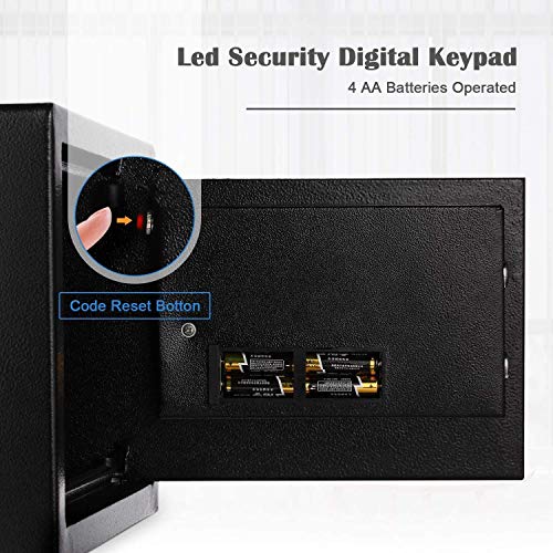 Himimi Digital Electronic Security Safe Box, Home Cabinet Safe with Keys & Digital Lock 0.57 Cubic Feet for Gun Jewelry Money Cash Valuables