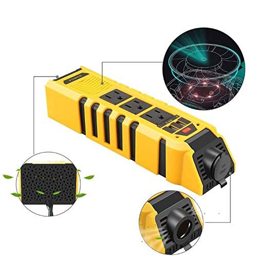 VEMOTE 150W Car Power Inverter Charger DC 12V to 110V AC Converter with 2.4A Dual USB Ports 3 Charger Outlets and 1 Cigarette Lighter Socket Adapter for Phones Tablets PC Laptops