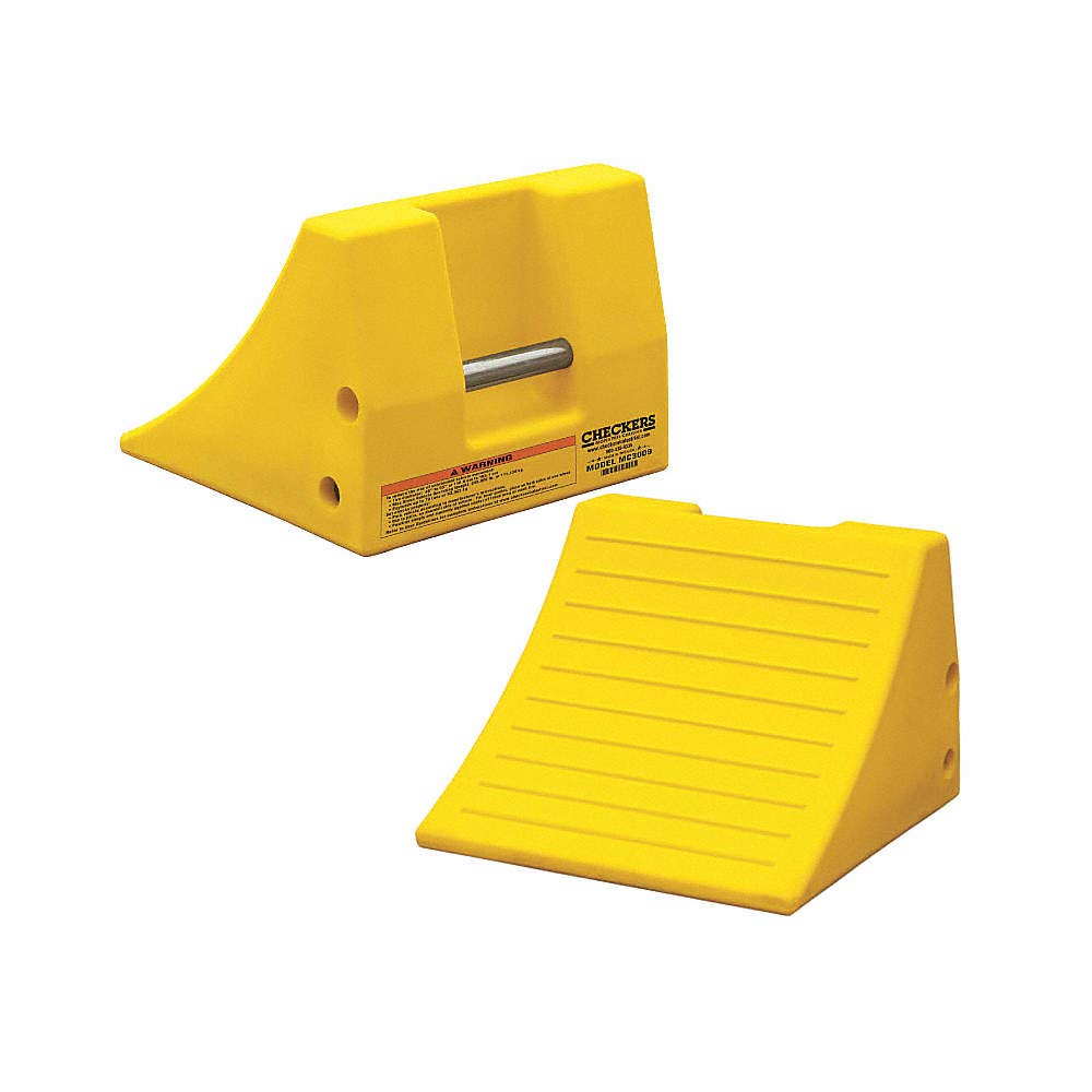 Wheel Chock 11 in H Urethane Yellow