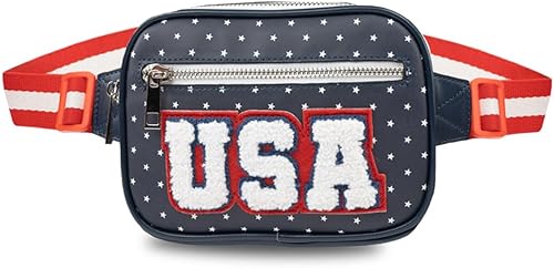Tipsy Elves American Flag Fanny Packs with Drink Holder - USA Fanny Pack for 4th of July BBQ, Pool Party and Events
