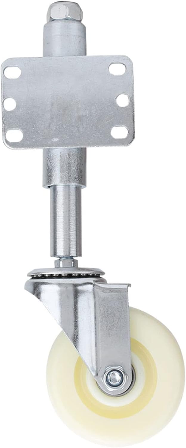 4" Spring Loaded Gate Caster | Pack of 1 Heavy Duty Retractable 2-1/2" Swivel Gate Caster Wheel for Garden Wooden Gate, Yard Fence, Load Capacity 440 Lbs